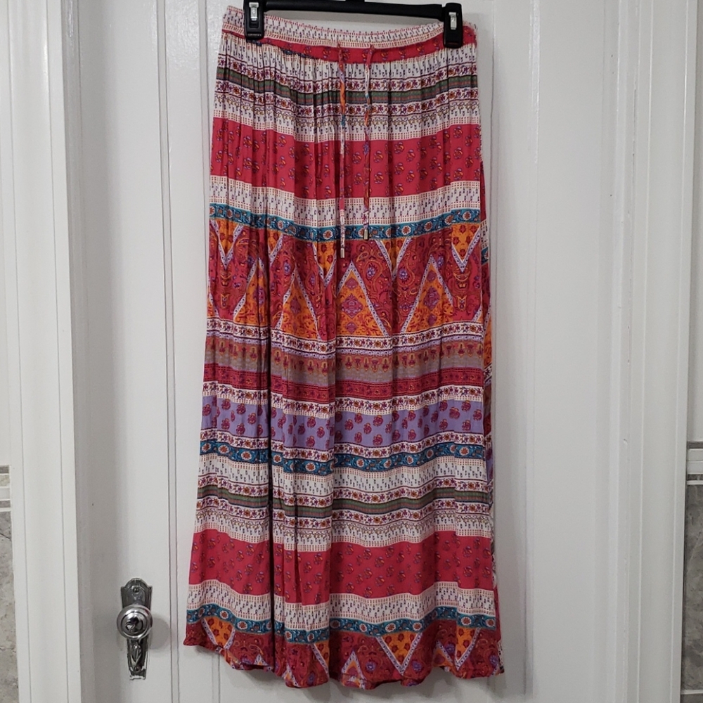 Boho Patterned Maxi Skirt